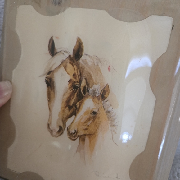 Vintage Horse Lithography Framed Art Work Wall Decor Paul Whitney Hunter - Picture 3 of 9